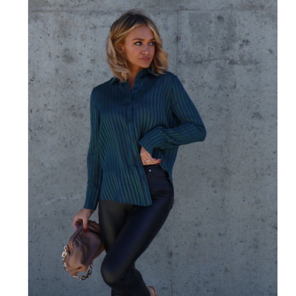 VICI True Happiness Stripe Button Down Top